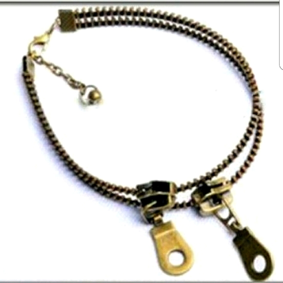 Antique bronze zipper anklet Jewelry New - Picture 2 of 4